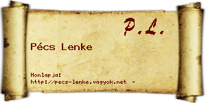 Pécs Lenke névjegykártya